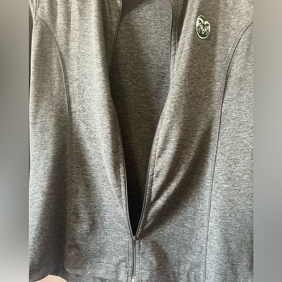 CSU Rams Charcoal Gray Zippered Long Sleeve Light Jacket Size Small - Picture 3 of 7